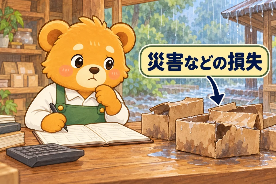 災害などで生じた、突発的な損失を帳簿に記録する。