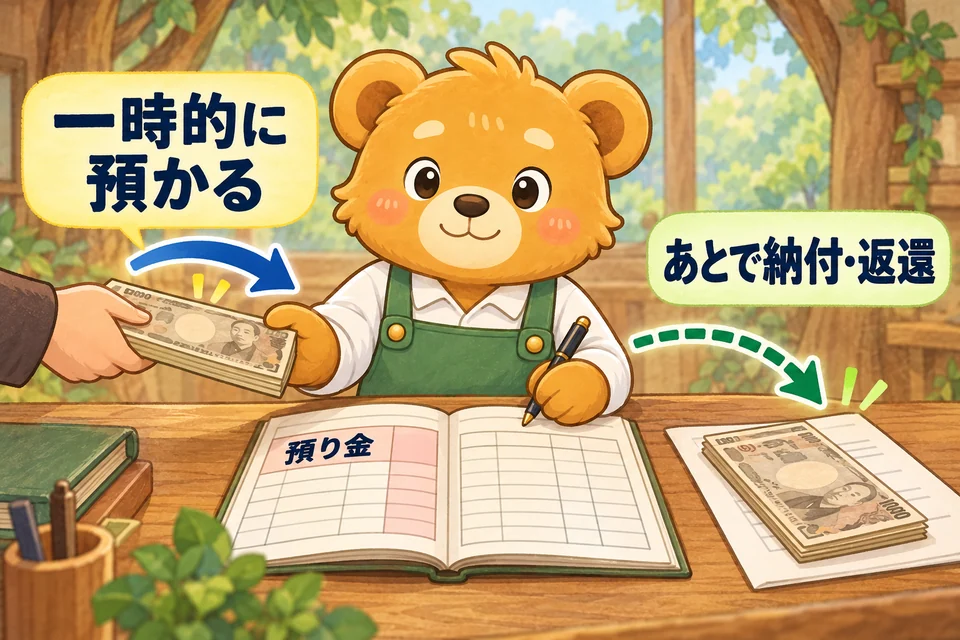 相手のお金を一時的に預かり、あとで納付または返還する。